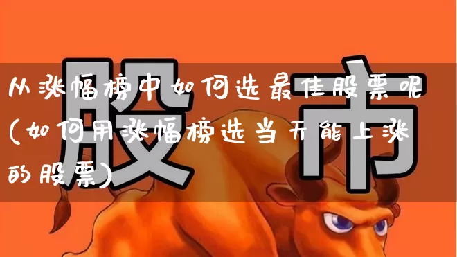 从涨幅榜中如何选最佳股票呢(如何用涨幅榜选当天能上涨的股票)_https://www.syklpowerbike.com_科创板_第1张