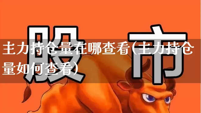 主力持仓量在哪查看(主力持仓量如何查看)_https://www.syklpowerbike.com_科创板_第1张
