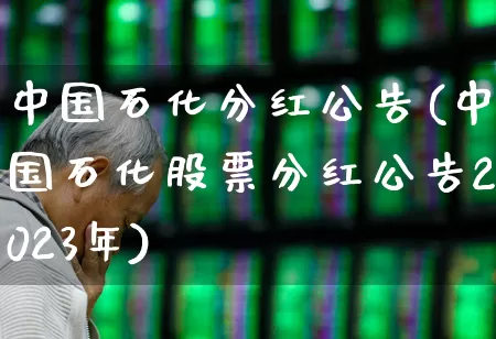 中国石化分红公告(中国石化股票分红公告2023年)_https://www.syklpowerbike.com_创业板_第1张