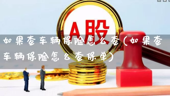 如果查车辆保险怎么查(如果查车辆保险怎么查保单)_https://www.syklpowerbike.com_上交所_第1张