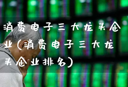 消费电子三大龙头企业(消费电子三大龙头企业排名)_https://www.syklpowerbike.com_上交所_第1张
