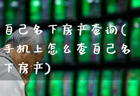 自己名下房产查询(手机上怎么查自己名下房产)_https://www.syklpowerbike.com_北交所_第1张