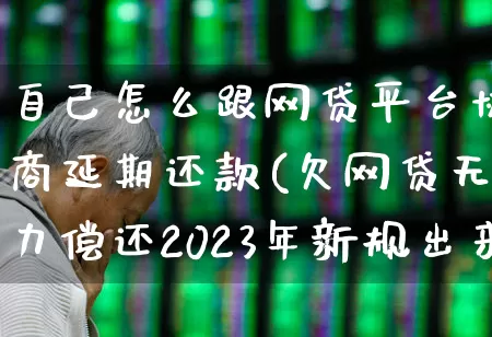 自己怎么跟网贷平台协商延期还款(欠网贷无力偿还2023年新规出来了)_https://www.syklpowerbike.com_深交所_第1张