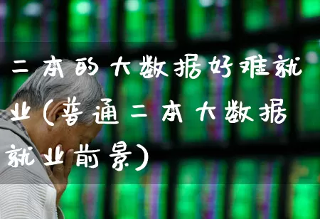二本的大数据好难就业(普通二本大数据就业前景)_https://www.syklpowerbike.com_北交所_第1张