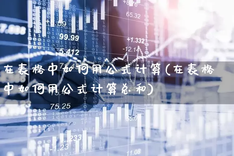 在表格中如何用公式计算(在表格中如何用公式计算总和)_https://www.syklpowerbike.com_科创板_第1张