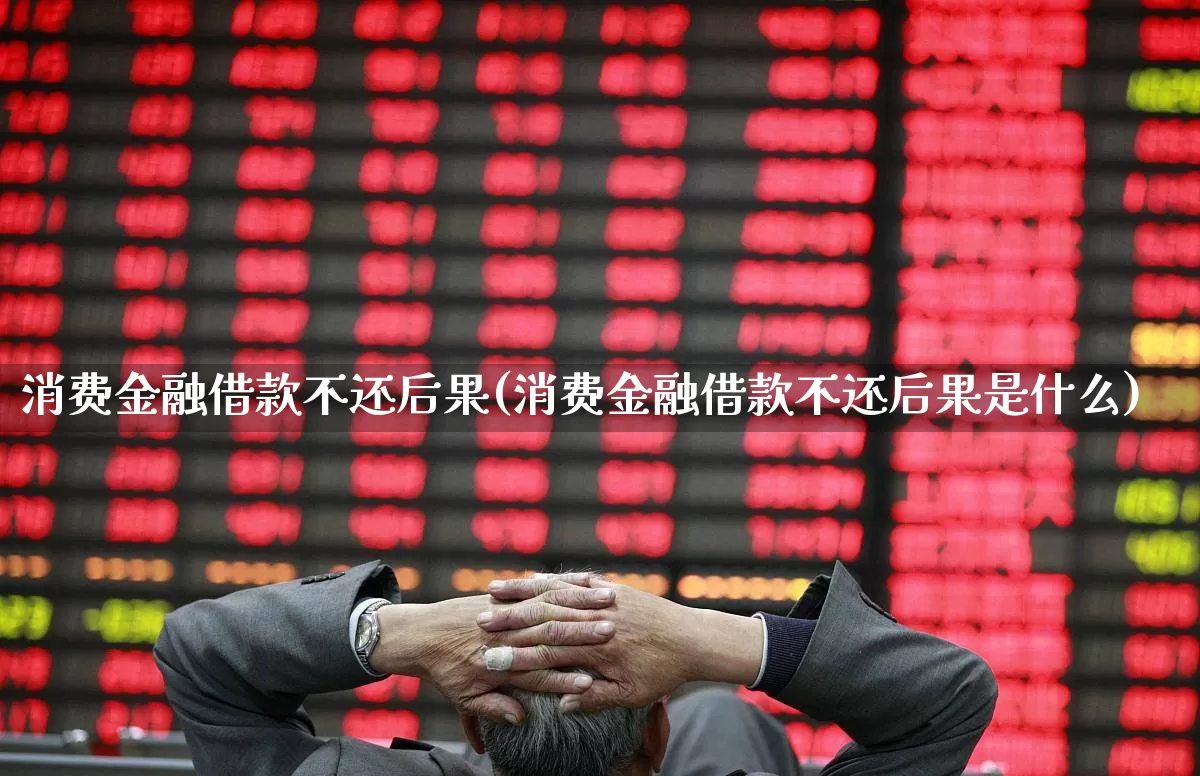 消费金融借款不还后果(消费金融借款不还后果是什么)_https://www.syklpowerbike.com_科创板_第1张