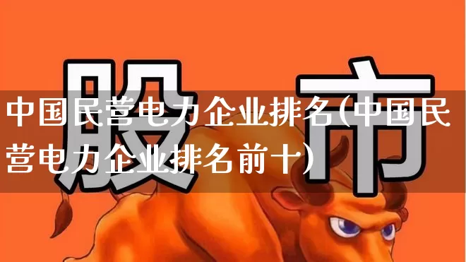 中国民营电力企业排名(中国民营电力企业排名前十)_https://www.syklpowerbike.com_科创板_第1张