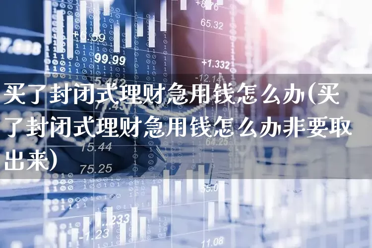 买了封闭式理财急用钱怎么办(买了封闭式理财急用钱怎么办非要取出来)_https://www.syklpowerbike.com_北交所_第1张