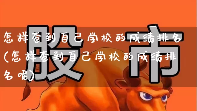 怎样查到自己学校的成绩排名(怎样查到自己学校的成绩排名呢)_https://www.syklpowerbike.com_上交所_第1张