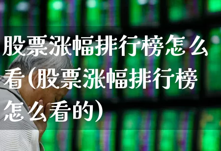 股票涨幅排行榜怎么看(股票涨幅排行榜怎么看的)_https://www.syklpowerbike.com_深交所_第1张