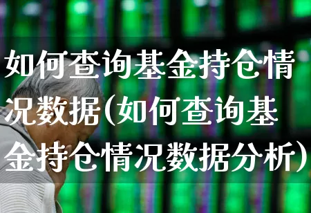 如何查询基金持仓情况数据(如何查询基金持仓情况数据分析)_https://www.syklpowerbike.com_科创板_第1张