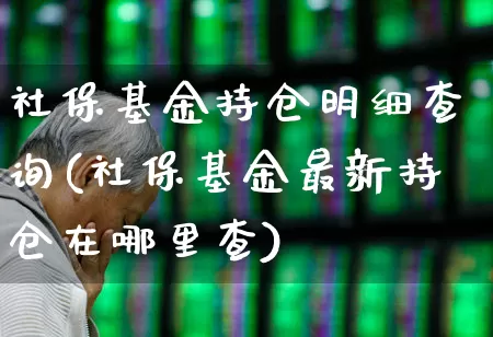 社保基金持仓明细查询(社保基金最新持仓在哪里查)_https://www.syklpowerbike.com_科创板_第1张
