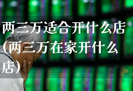 两三万适合开什么店(两三万在家开什么店)_https://www.syklpowerbike.com_科创板_第1张