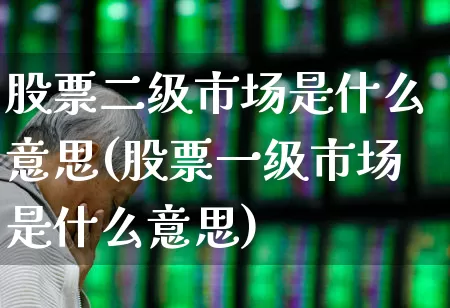 股票二级市场是什么意思(股票一级市场是什么意思)_https://www.syklpowerbike.com_北交所_第1张