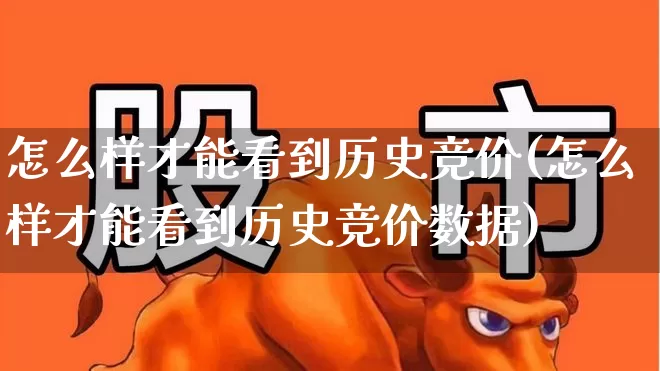 怎么样才能看到历史竞价(怎么样才能看到历史竞价数据)_https://www.syklpowerbike.com_科创板_第1张