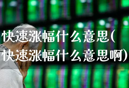 快速涨幅什么意思(快速涨幅什么意思啊)_https://www.syklpowerbike.com_北交所_第1张