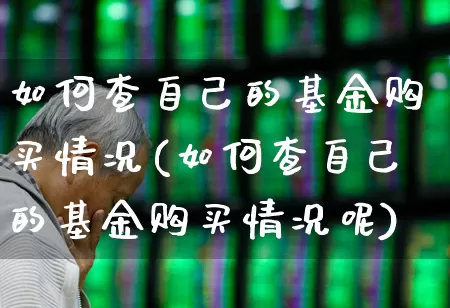 如何查自己的基金购买情况(如何查自己的基金购买情况呢)_https://www.syklpowerbike.com_深交所_第1张